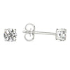 Solitaire Natural Diamond Stud Earrings (1/2 Ct tw, AGS Certified, GH+/I1-I2) 14K Hypoallergenic White Gold