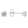 Solitaire Diamond Earrings (1/2 Ct tw, AGS Certified GH/I2-I3) White Gold
