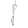 14K White Gold Natural Diamond Halo Stick Pendant Necklace (3/4 Ct tw, AGS Certified GH+/SI2-I1+)