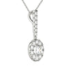 14K White Gold Natural Diamond Halo Stick Pendant Necklace (3/4 Ct tw, AGS Certified GH+/SI2-I1+)