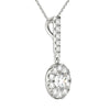 14K White Gold Diamond Halo Stick Pendant (3/4 Ct tw, IGI USA Certified GH/I1)