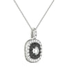 14K White Gold Natural Diamond Double Halo Pendant Necklace (1.00 Ctw, AGS Certified GH+/SI2-I1+)