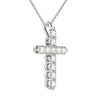 14K Hypoallergenic White Gold Natural Diamond Cross Pendant Necklace (1/2 Ct tw, AGS Certified GH+/SI2-I1+)