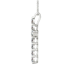14K White Gold Diamond Cross Pendant (1.00 Ct tw, IGI USA Certified GH/I1)