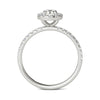 14K White Gold Natural Diamond Halo Engagement Ring (3/4 Ctw, AGS Certified GH+/SI2-I1+)