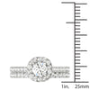14K White Gold Natural Diamond Halo Wedding Ring Set (1.33 Ct tw, AGS Certified GH+/SI2-I1+)