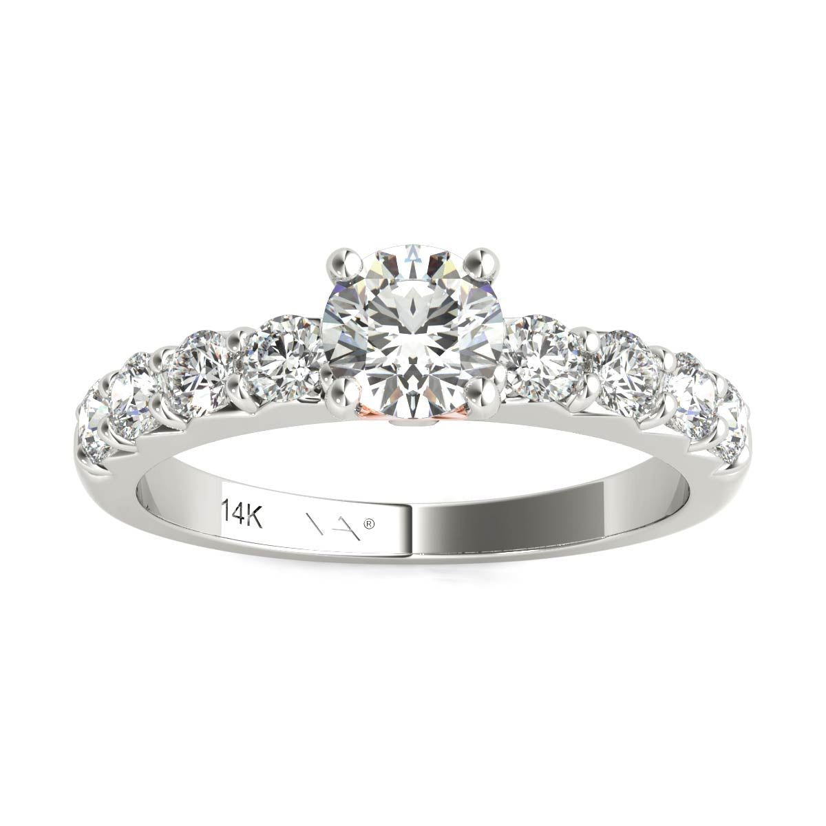 14K White Gold Solitaire Diamond Engagement Ring (1.0 Ctw IGI USA Cert. GH/I1)
