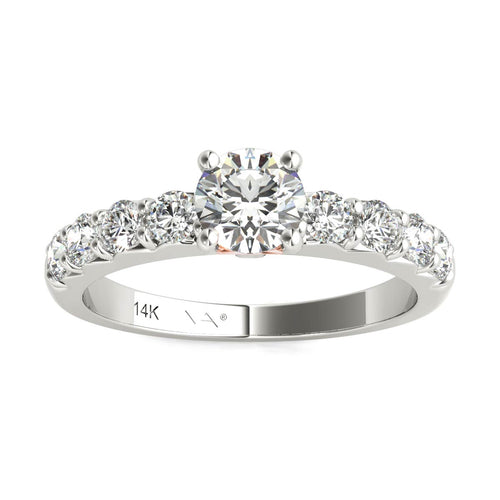 14K White Gold Solitaire Diamond Engagement Ring (1.0 Ctw IGI USA Cert. GH/I1)
