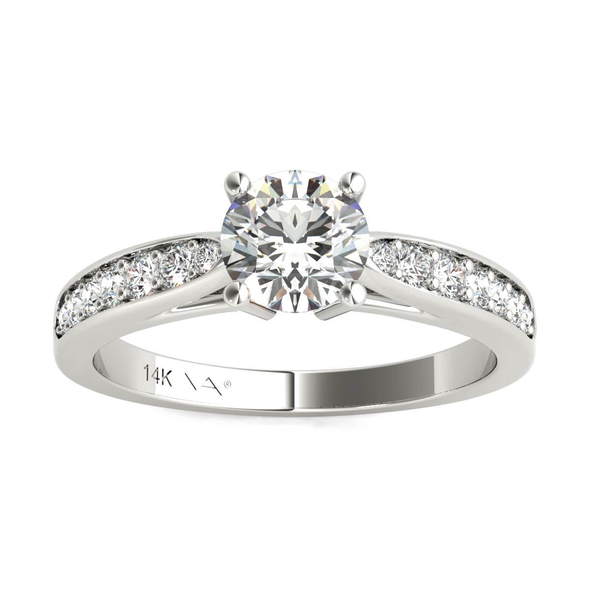 14K White Gold Diamond Engagement Ring (1.00 Ct tw, IGI USA Certified GH/I1)