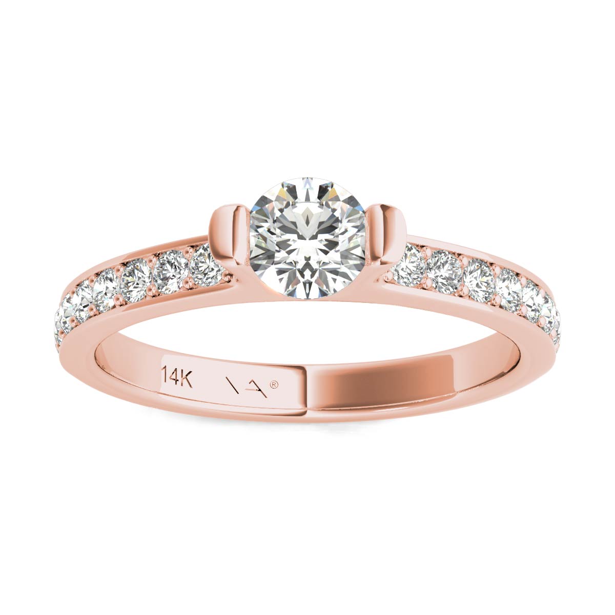 14K Rose Gold Diamond Engagement Ring (3/4 Ct tw, IGI USA Certified GH/I1)