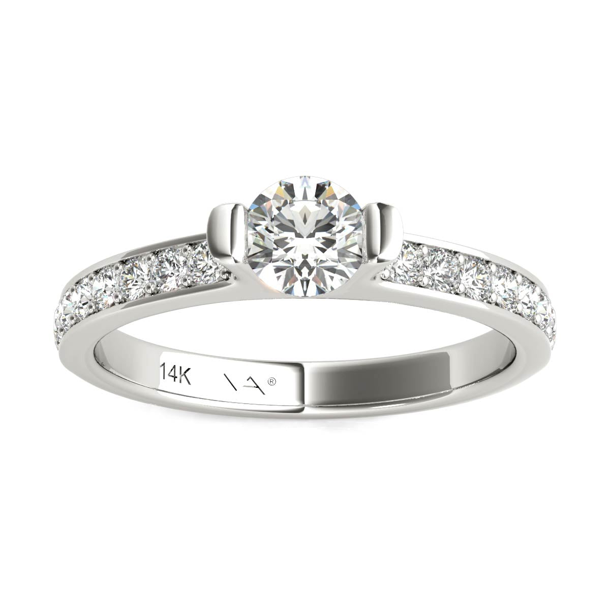 14K White Gold Diamond Engagement Ring (3/4 Ct tw, IGI USA Certified GH/I1)