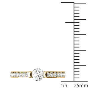 14K Yelllow Gold Diamond Engagement Ring (3/4 Ct tw, IGI USA Certified GH/I1)