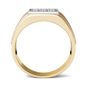 14K White/Yellow/Dune Gold Diamond Mens Ring (1/2 Ctw IGI USA Cert GH/SI2-I1)