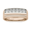 1/2 Ct tw Natural Diamond Mens Ring AGS Certified, GH/SI2-I1 14K White and Dune Gold