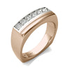 1/2 Ct tw Natural Diamond Mens Ring AGS Certified, GH/SI2-I1 14K White and Dune Gold
