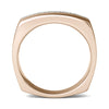 1/2 Ct tw Natural Diamond Mens Ring AGS Certified, GH/SI2-I1 14K White and Dune Gold