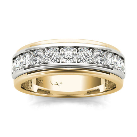 3/4 Ct tw Natural Diamond Mens Ring IGI USA Certified, GH+/SI1-SI2+ 14K White and Yellow Gold